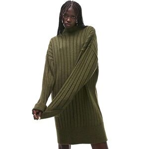 🆕 Topshop - Ribbed Funnel Neck
Sweater Dress Size 8-10, 12 US